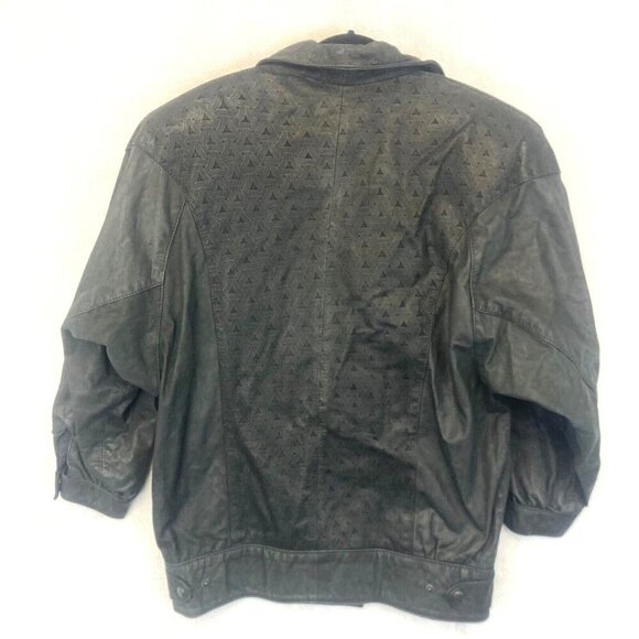 Vintage 80s 90s Gino di Giorgio Comit Leather Bomber Jacket Mens Medium Retro - Picture 2 of 16